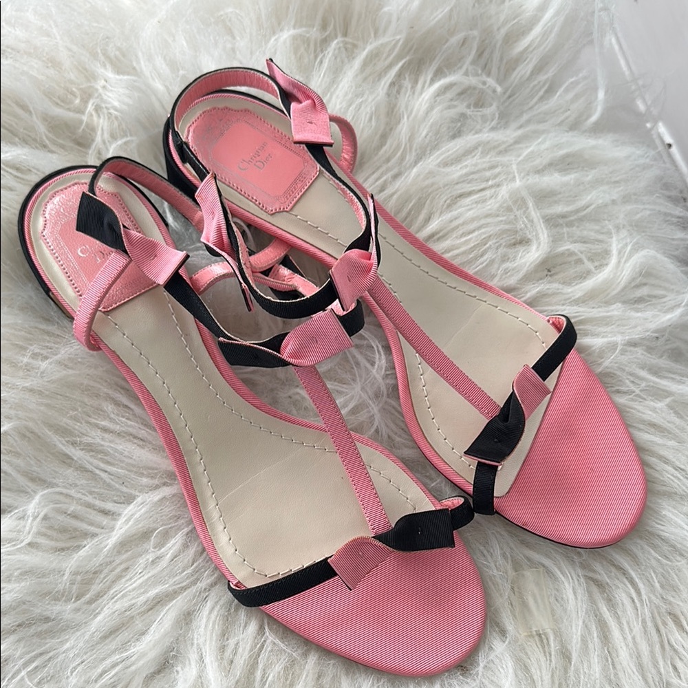Dior Minimalist Pink and Black Sandals